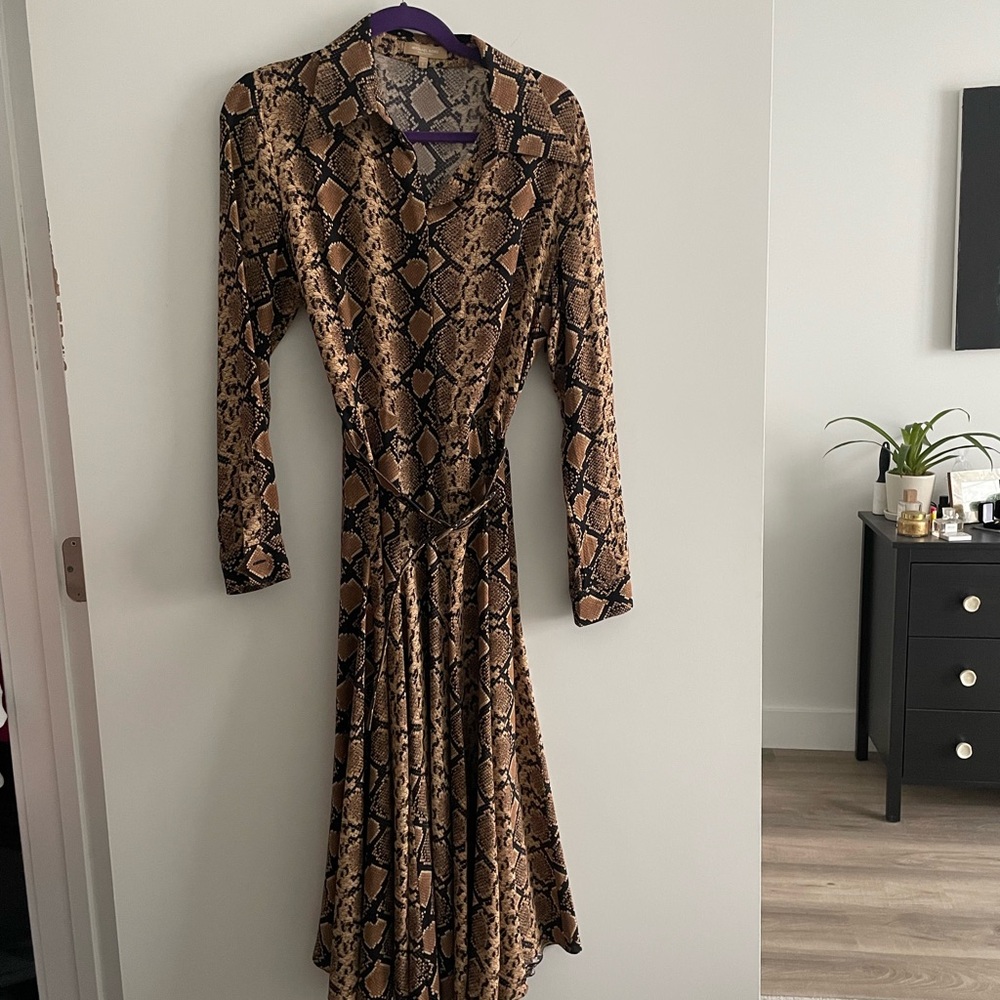 Elegant Snake Print Dress Michael Kors Collection